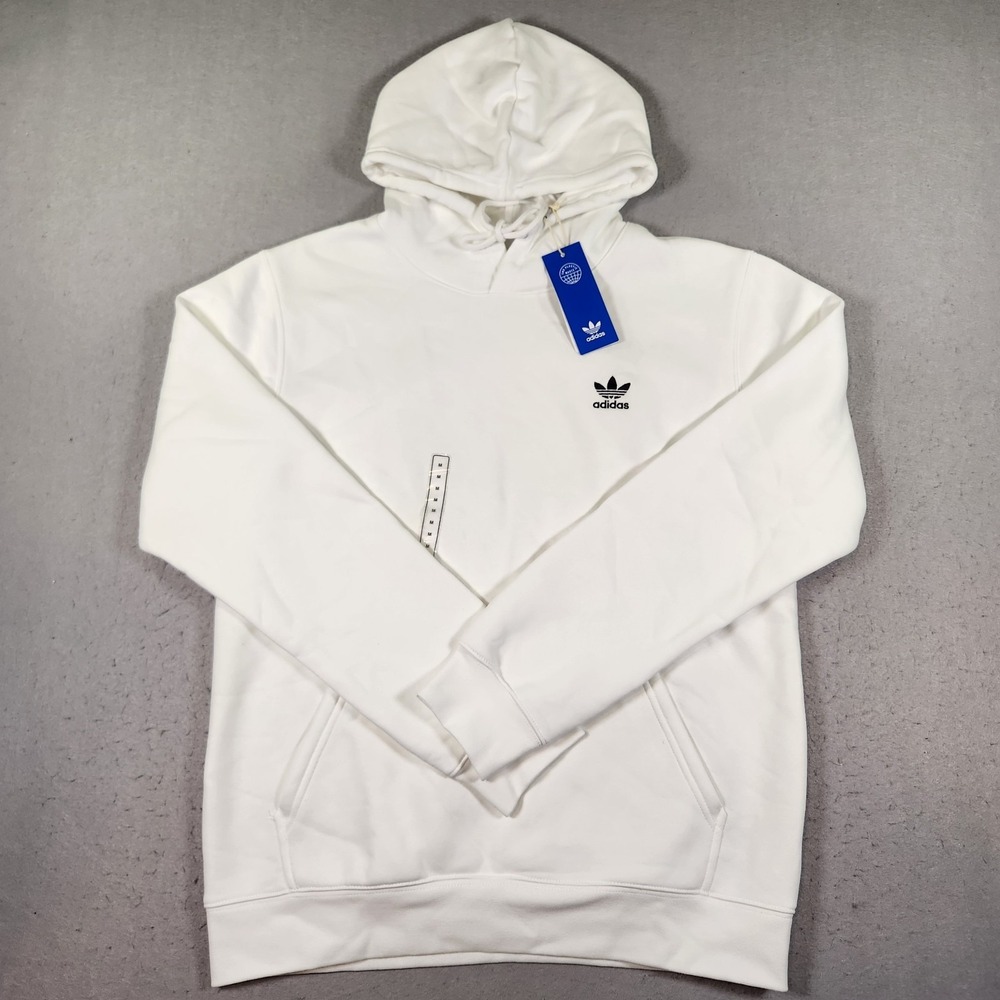 Adidas Essentials Originals Hoodie Men's Medium White Pullover Sweatshirt NWT